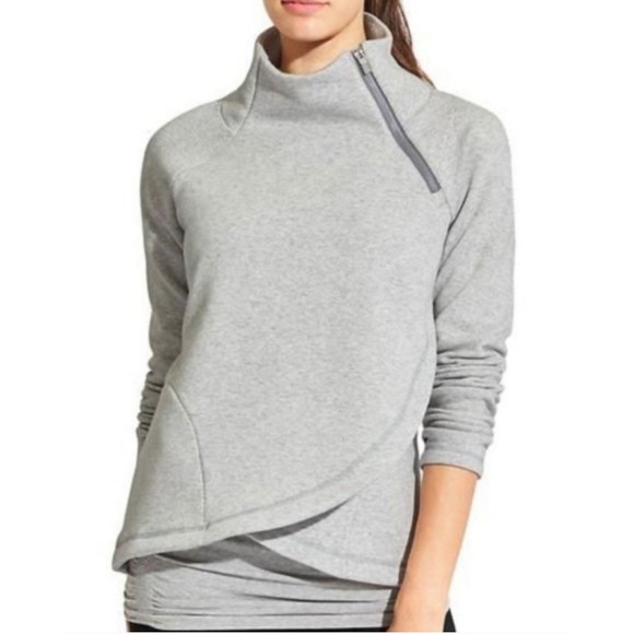 Athleta Tops - Athleta Cozy Karma Asym Pullover Women Medium Heathered Athleisure Loungewear